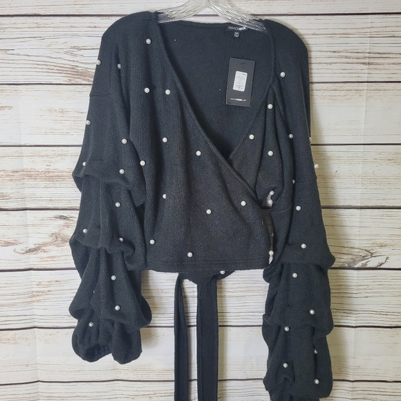 NWT Fashion Nova Sassy But Classy Surplice Sweater Size 3X - Picture 3 of 6